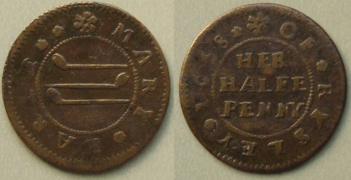 Riseley, Mary Earle 1668 halfpenny